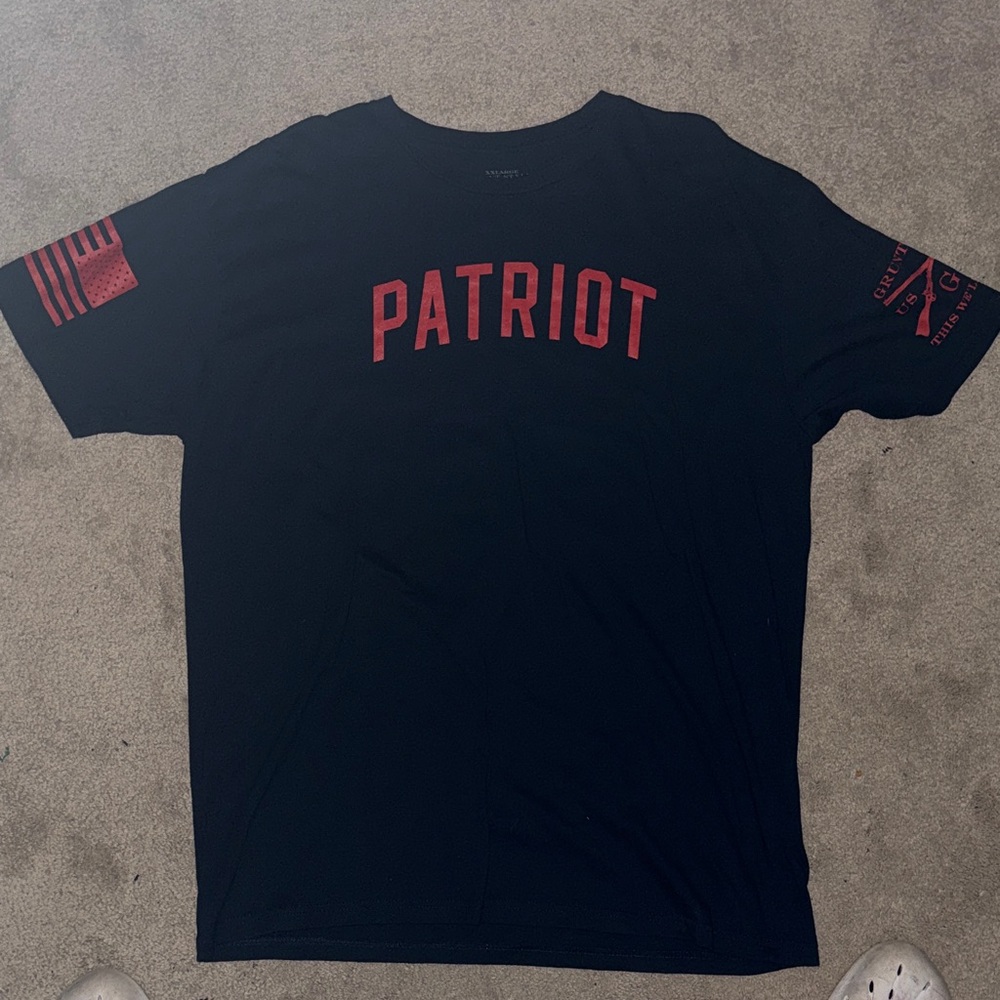 Grunt Style Navy Tee with Red Patriot Graphic